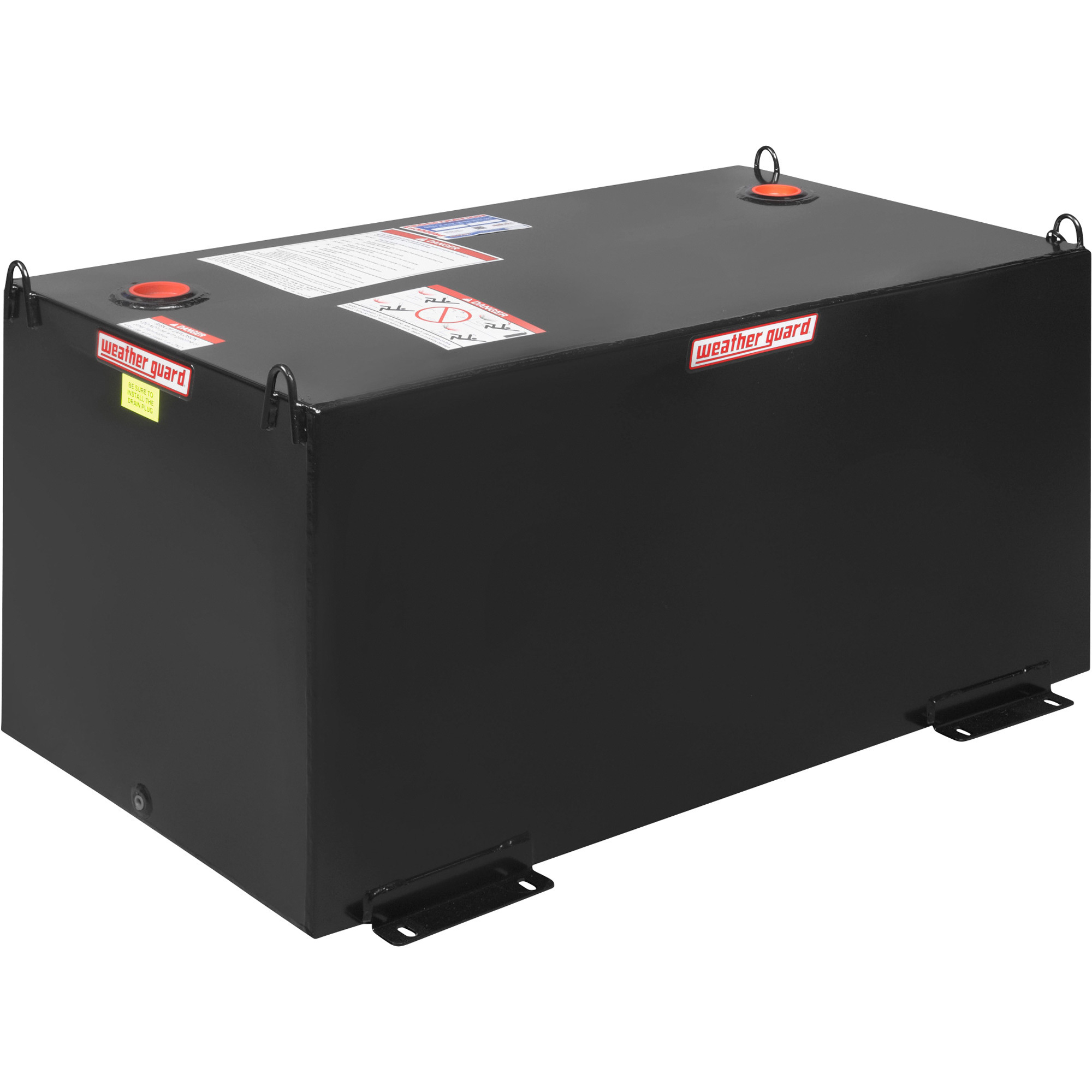 Weather Guard Rectangular Steel Diesel Fuel Transfer Tank, 100-Gallon, Gloss Black, Model# 358-5-02